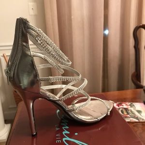 Rhinestone High-heeled Sandals